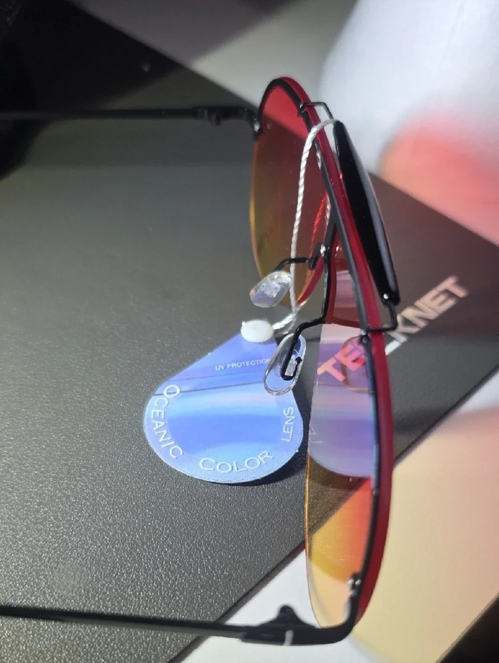 Gradient Shield Sunglasses - Red/Orange/Yellow Tint